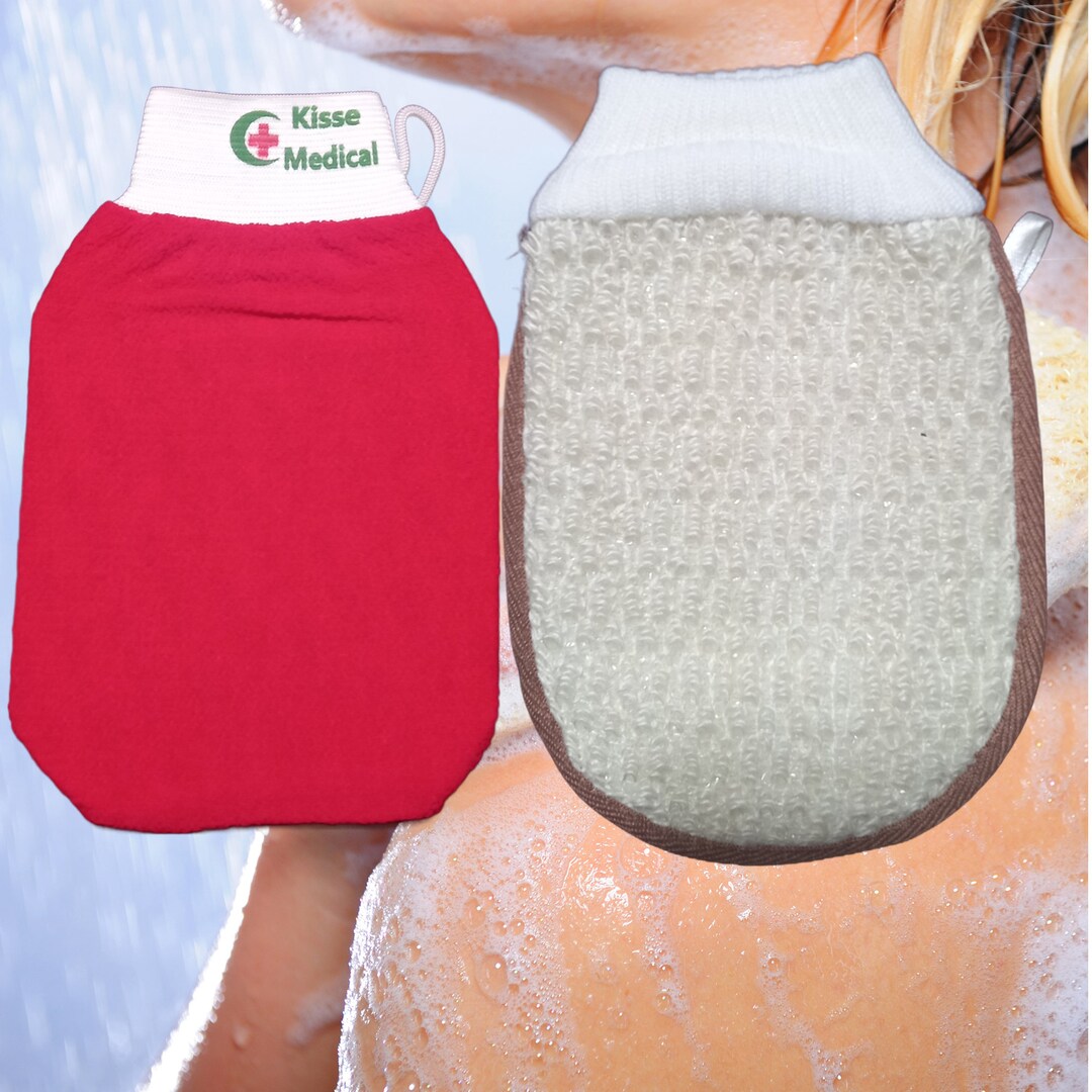 Premium Exfoliating Gloves Natural Linen Bath Sponge for Etsy