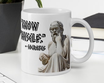 Socrates - MUG - "Know thyself." - Ancient Greek History Quote Mug