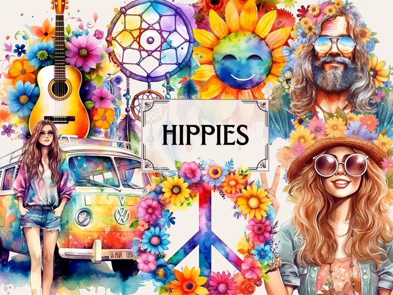 Hippie Png Designs, Hippie Soul Png Graphics, Groovy Png Cliparts ...