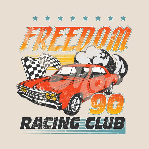Freedom Racing Png | Png Files for Sublimation | Vintage Car Png | Racing png | Car racing png | Sublimation Designs | Millie Moon