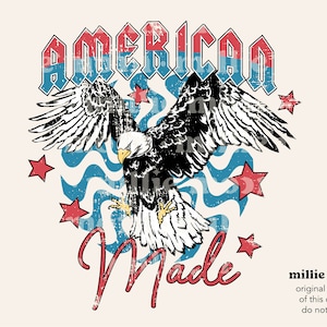 American Made Png | Png Files for Sublimation | USA Png | Rock n Roll Png | America Png | 4th of July Png | Eagle Png | Sublimation Designs