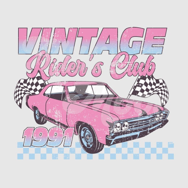 Vintage Rider's Club Png | Png Files for Sublimation | Vintage Car Png | Racing png | Car racing png | Sublimation Designs | Millie Moon