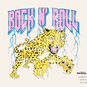 Rock n Roll Leopard Png | Png Files for Sublimation | Leopard Png | Rock n Roll Png | Sublimation Designs | Millie Moon