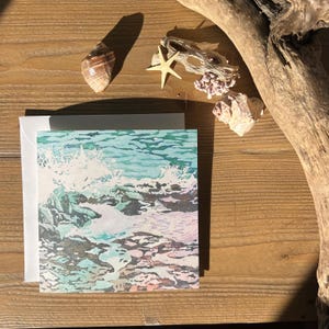 Cartões de felicitações Wave ⎜"Intertidal" Aquarelas costeiras, cartões de anotações, pintura em aquarela, cartão de paisagem oceânica, cartões de anotações, cartões de agradecimento