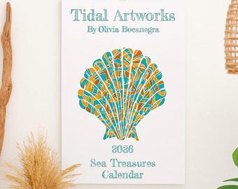 2026 Sea Life Calendar: Watercolor Ocean Art