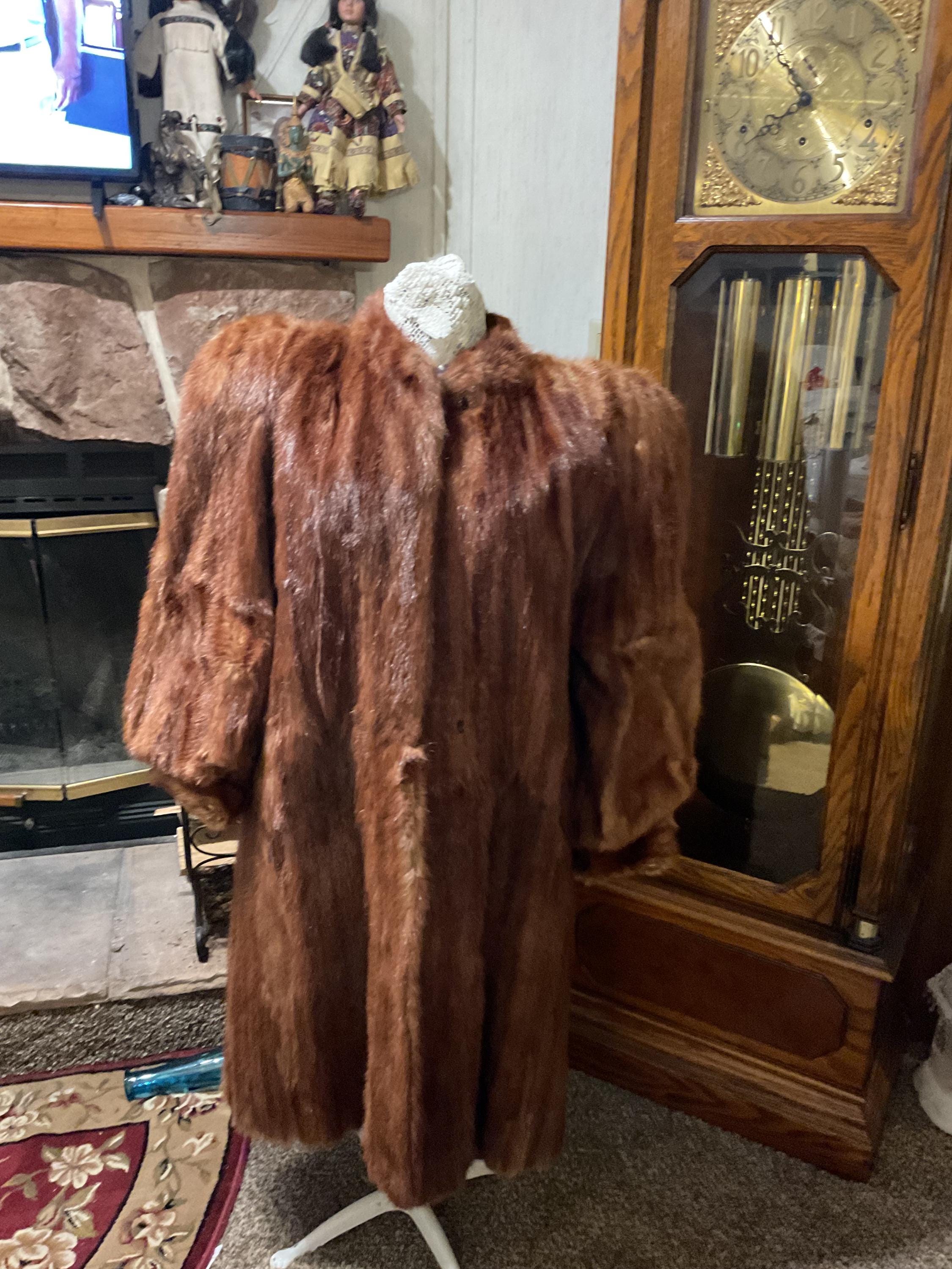 Luxurious Whiskey Color, American/reddish Brown Mink Swing Coat