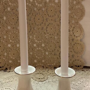 Vintage Bradlees Holly Yuletide Porcelain Ware Pair Of Christmas Candle Holders