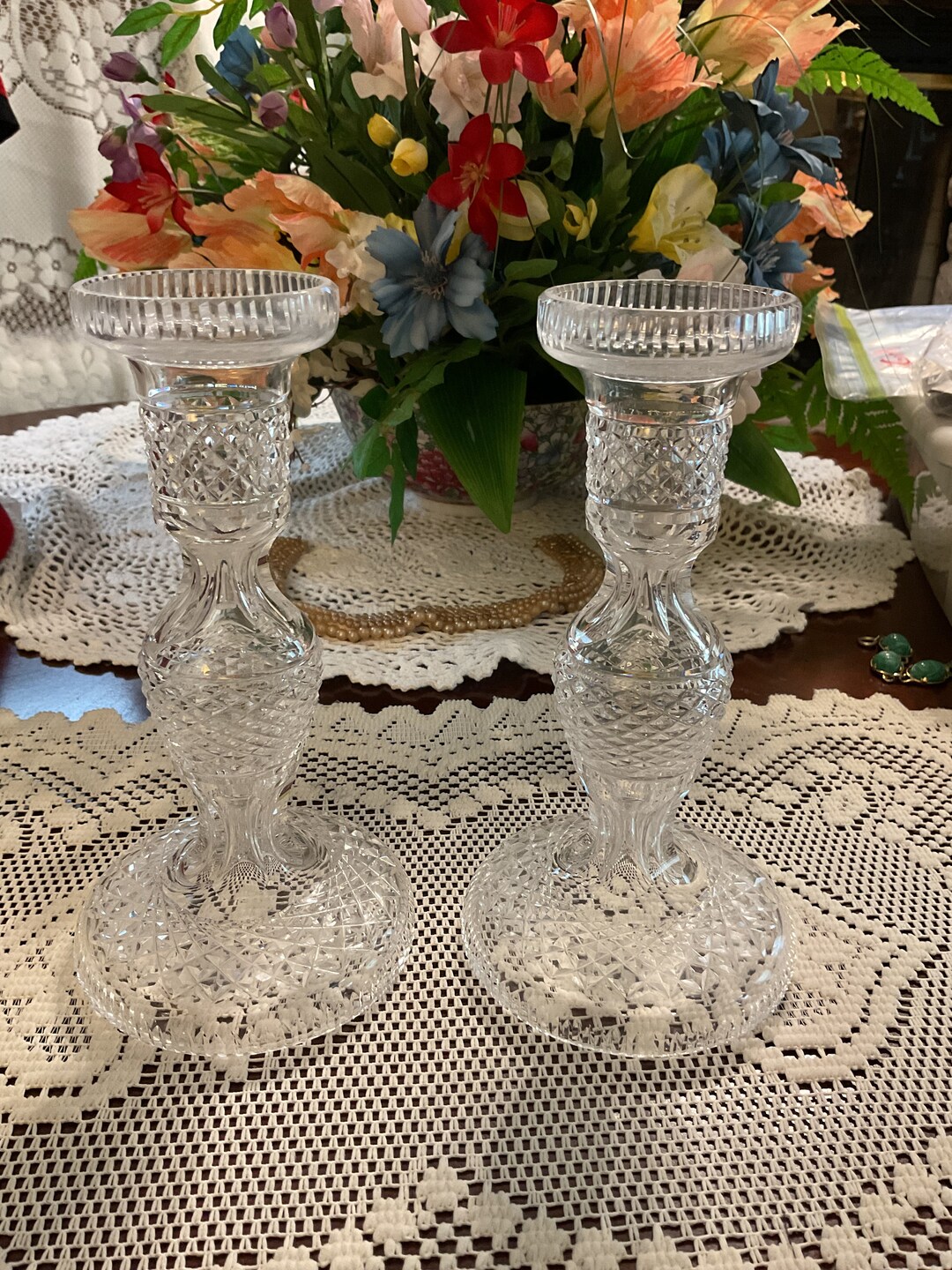 Pair of Waterford Candle Stick Holders Etsy