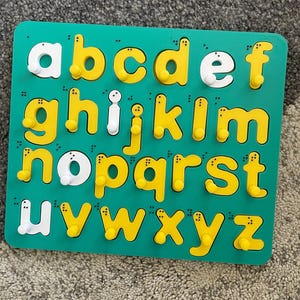 English Alphabet Puzzle Uppercase and Lowercase Letters 3D Printed - Braille version available