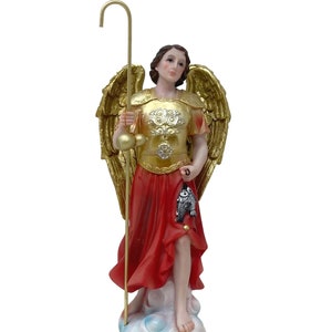 Estatua de Resina de Arcángel San Rafael 12 Inch - Detalles Artesanales | Figure Religiosa Curativo y Guia 25002  New