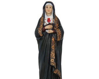 12 Inch Intricately Detailed Resin Figurine of 7 Sorrows Of Mary Religious Holy Week Siete Dolores De Maria