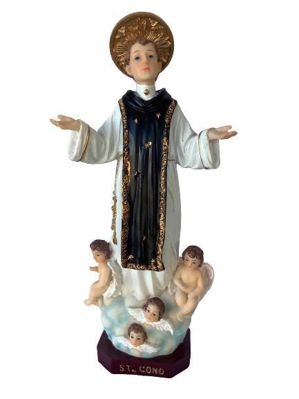 12 Inch Intricately Detailed Resin Figurine Of St. Cono  Home. Decor San Cuneo