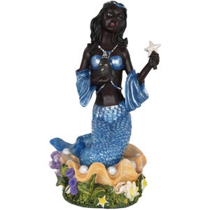 Orisha Yemaya with Starfish for Santeria Worship 10.5 Inch Resin Statue | Sea Goddess New