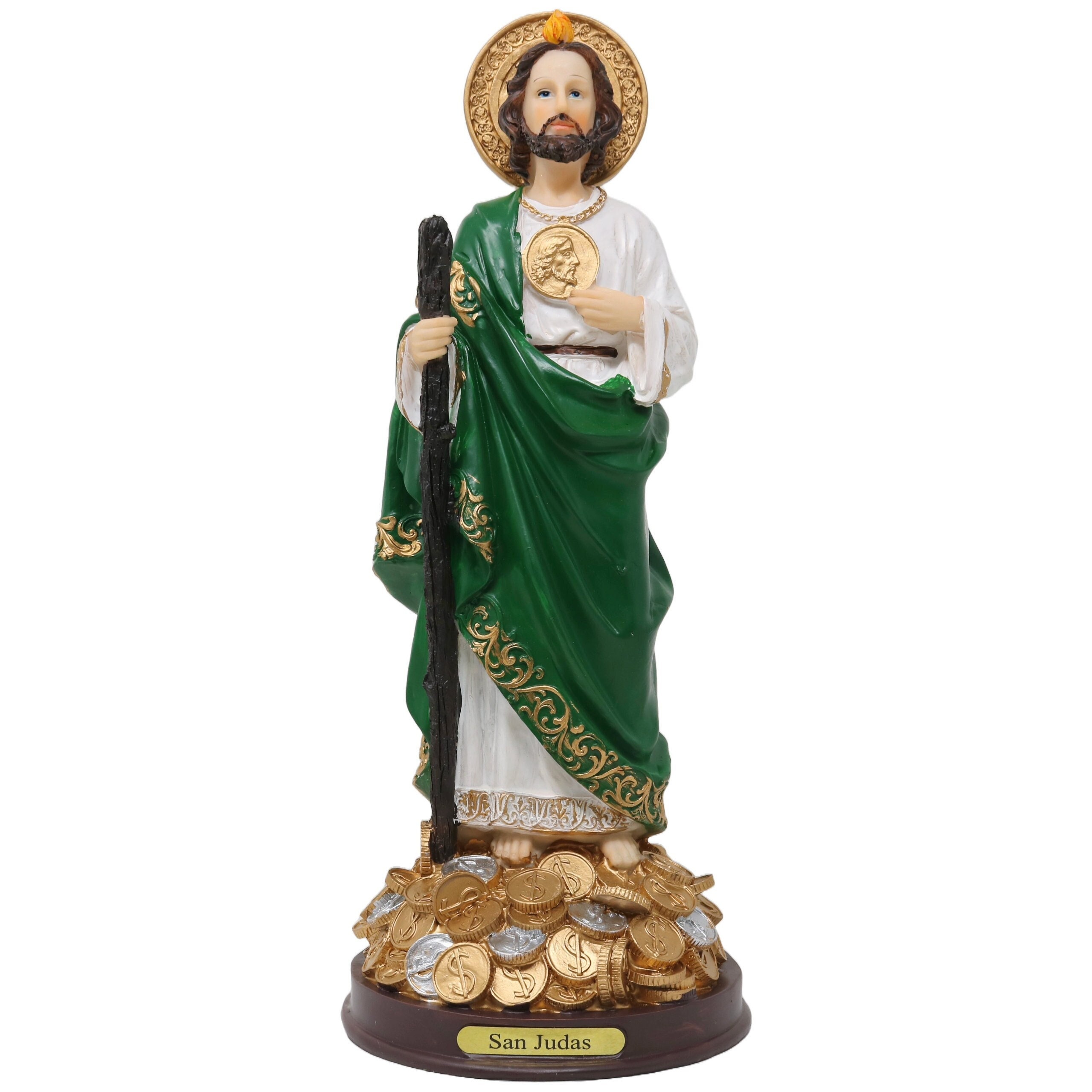 Estatua de San Judas Tadeo de 36 pulgadas, escultura Imagen Estatua San  Judas Tadeo, arte religioso católico, regalo verde (25300-36)