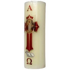 6 x 1.5 Inch Intricately Cirio Pascual 1/4 Kilo Sticker Alpha OmegaRisen Jesus Pascual Candle Semana Santa