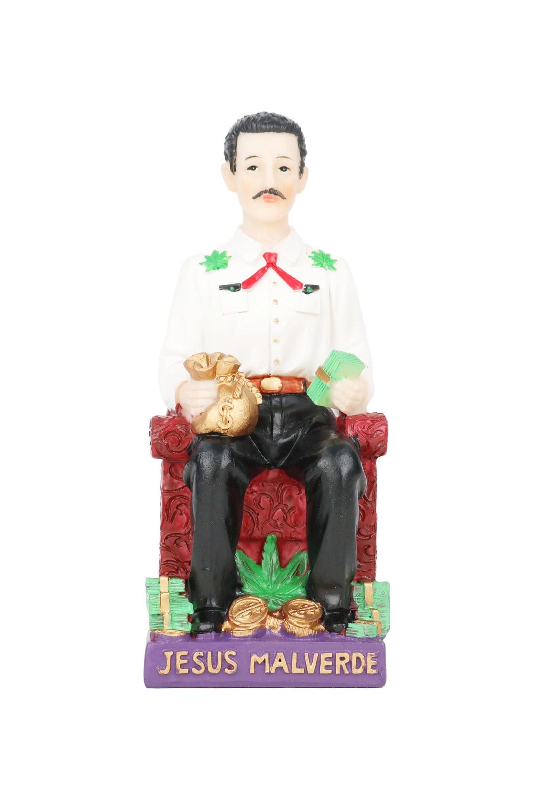 Jesus Malverde' Sentado Folclórica Y Tradicional 6 Inch Statue Resin ...