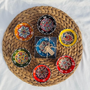 Ciotola in ceramica colorata fatta a mano personalizzata - Bomboniere per matrimoni ed eventi - Ciotola in ceramica turca con nome personalizzato - Regalo unico fatto a mano per gli ospiti