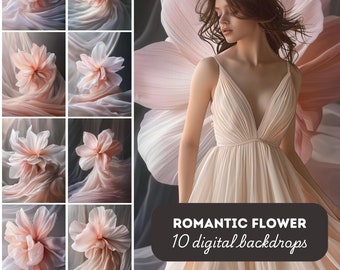 10 Romantic Flower Backdrop, Photoshop Overlays, Romantic, Wedding Photo, Maternity Background, Backdrop Overlay, Photoshop Overlays, Floral