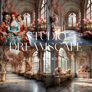 11 Rococo Room Digital Backdrops | Bridgerton | Dreamy | Wedding | Maternity Background | Hen Party | Photoshop Overlays | Bridesmaids Gift