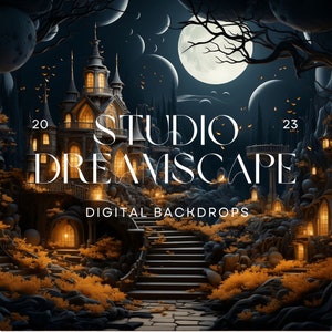 12 Halloween Digital Backdrops | Black | Orange | Halloween Party | Halloween Background | Backdrop Overlays | Photoshop Overlay | Kids |
