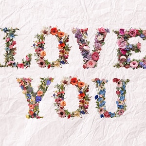 Floral Alphabet, Transparent Background, PNG, High Quality, Floral Font, Letters, Photoshop Overlay, Invitation, Canva element