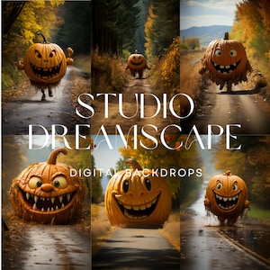 10 Halloween Digital Backdrops | Pumpkin | Funny | Halloween Party | Halloween Background | Backdrop Overlays | Photoshop Overlay | Kids |