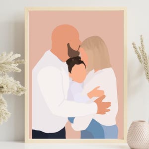 Personalized Portrait, Custom Minimalist Digital Portrait Faceless Illustration ASAP - Faceless Digital Art. Printable Art. Valentines Gift