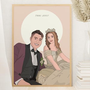 Ideas de regalos personalizados con dibujos digitales, retratos de pareja únicos y digitales, retratos personalizados para imprimir, regalo para ella