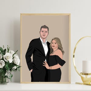 Regalos de dibujos digitales personalizados: para aniversario, cumpleaños, arte de pared personalizado único, retratos de pareja personalizados, regalos digitales, impresiones digitales