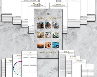 Vision Board Digital | Printable Pages | Mental Health Planner | Self-Care Worksheet | Dream Manifestation | Wellness A4 PDF