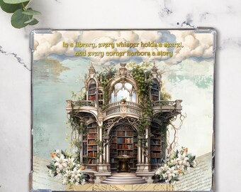 Fantasy Library Collage Kindle Case Insert to use with Clear Case -Printable- Paperwhite 2024, Paperwhite 11th Gen, Colorsoft, Basic, Oasis