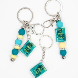 Mini Book Keychain – A Court of Mist and Fury | Bookish Gift for Fantasy Readers & ACOTAR Fans | Book Lover Gift | Fantasy Romance Keychain