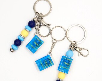 A Court of Frost and Starlight Mini Book Keychain – ACOFAS Merch for Fantasy Romance Readers | BookTok Book Lover Gift | Romance Keychain