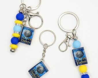 Tower of Dawn Mini Book Keychain – Sarah J. Maas Fantasy Charm, Throne of Glass Merch, Bookish Gift for SJM Fans