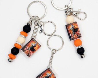 Crown of Midnight Mini Book Keychain – Sarah J. Maas Bookish Charm, Throne of Glass Gift, Fantasy Book Keyring for SJM Fans