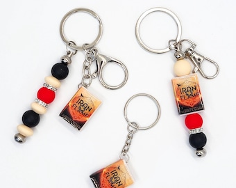 Iron Flame Mini Book Keychain – Fourth Wing Series Merch – Rebecca Yarros Fan Gift – Bookish Accessory for Readers