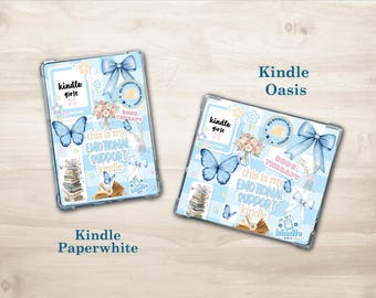 Blue Kindle Screen Insert | “This Is My Emotional Support Kindle” | Digital Download | Cozy Reading Aesthetic | Fits All Kindle Sizes
