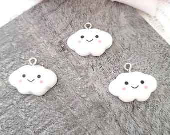 Cute Cloud Charms | Kindle Charms | Phone Charm | USB, USB-C Charm | iPhone, iPad Charm | Dust Plug | Charm Tether | Gift | Accessory