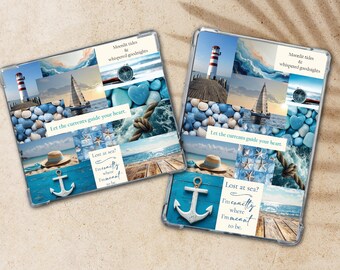 Kindle Insert Ocean Aesthetic – Nautical Kindle Overlay for Paperwhite, Oasis, Colorsoft | Beach Digital Download