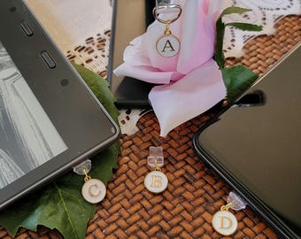 Letter Charms | Kindle Charms | Phone Charm | USB, USB-C Charm | iPhone, iPad Charm | Dust Plug | Charm Tether | Gift | Accessory