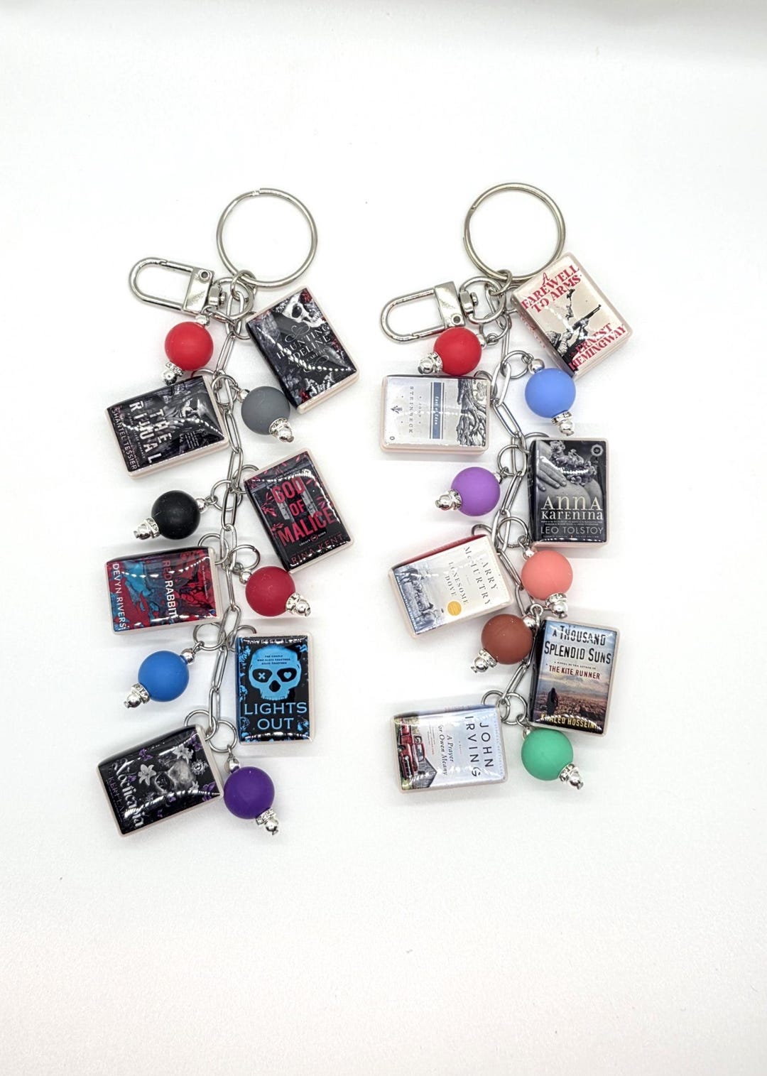 Custom Multi-book Keychain | Handmade Mini Book Charms With Beads ...