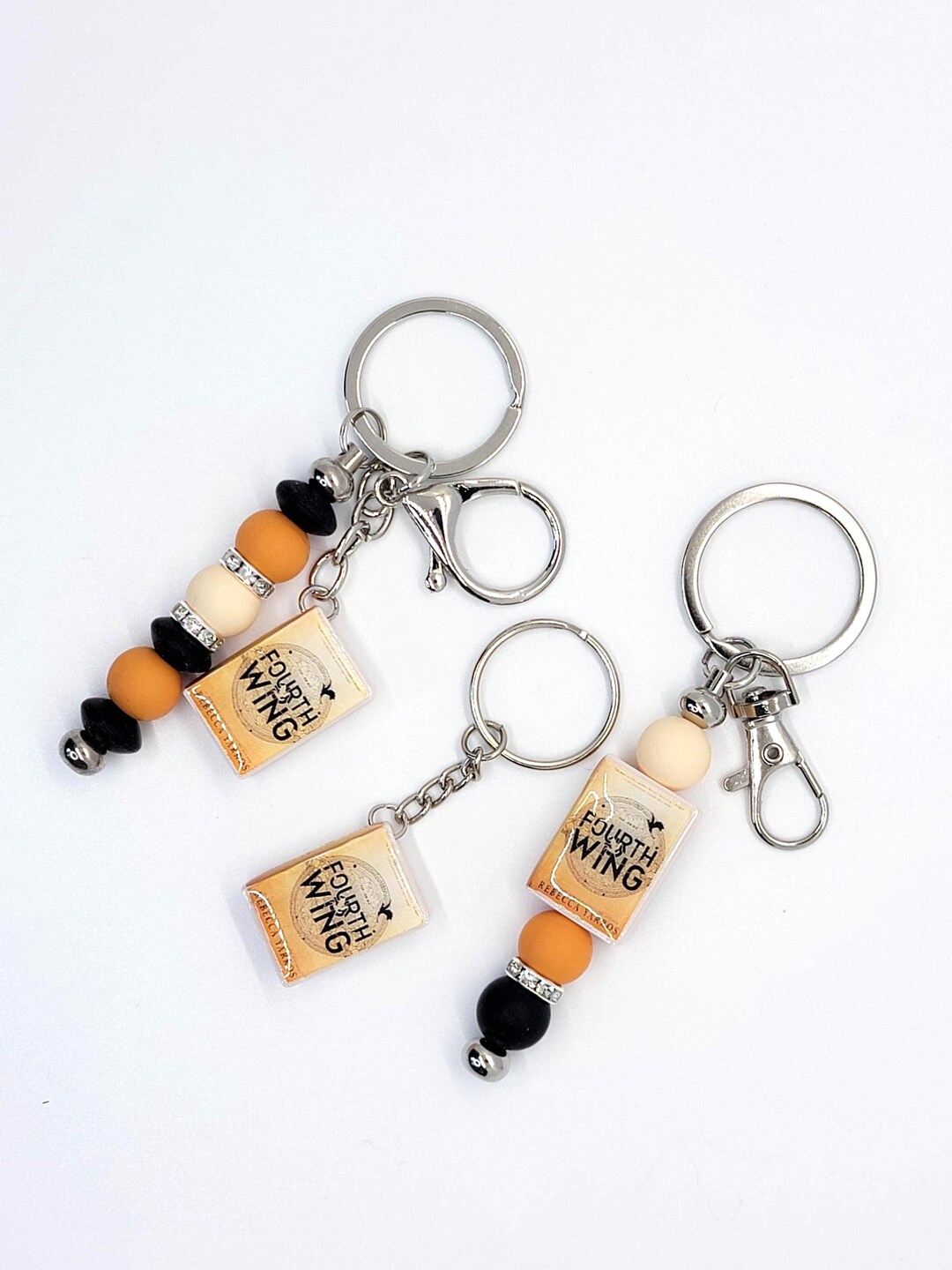Fourth Wing Bookish Keychain Mini Book Charm for Readers Fantasy