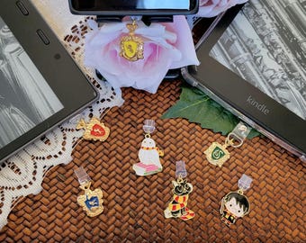 Wizard Charms | Kindle Charms | Phone Charm | USB, USB-C Charm | iPhone, iPad Charm | Dust Plug | Charm Tether | Gift | Accessory