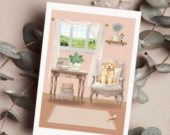 Carte Golden Retriever - Cartes de voeux - Cartes chien