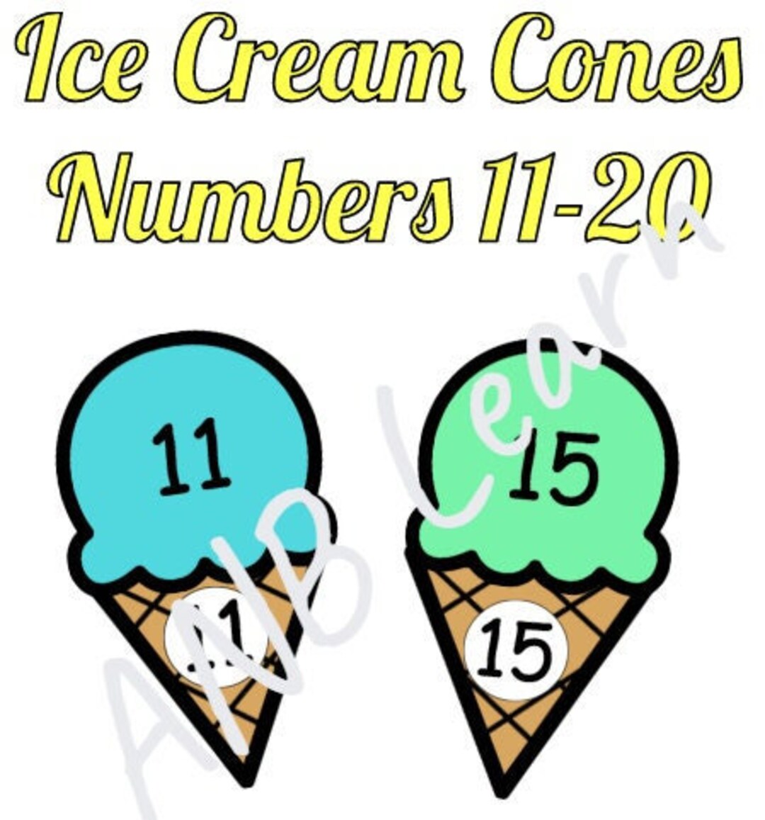 Ice Cream Cone Number Matching 1120 Etsy