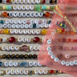 Assorted Friendship Bracelets | I Don't Know, Our Song, Love Story, Eras | Music Themed, Beaded, Adjustable | Discount Bundles Available