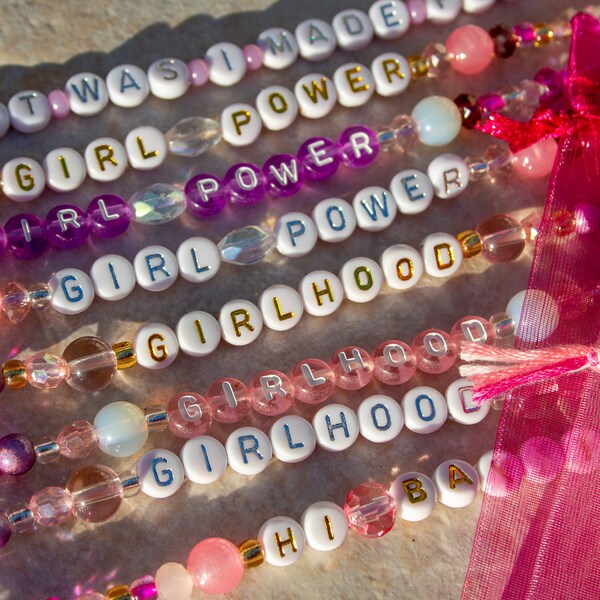 Themed Friendship Bracelets | Girlhood, Girl Power, I Am Enough, Pink | Discount Bundles Available