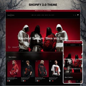 Dark Shopify Theme, Halloween Shopify Theme, Gothic Shopify Theme, Alternative Clothing Store Shopify, POD Shopify Template, Mystic Shopify