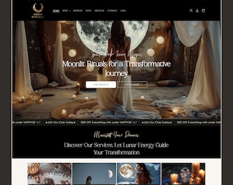 Dark Shopify Theme, Magic Shopify Theme, Numerology Shopify, Tarot Shopify Theme, Celestial Shopify, Astrology Theme, Black Shopify Feminine