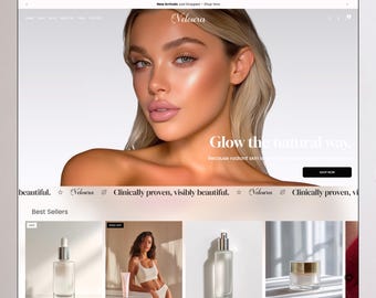 高級スキンケアShopifyテーマ、プレミアムShopifyテンプレート、美容Shopifyウェブサイト、高級EコマースShopifyウェブサイトテーマ、美的Shopify